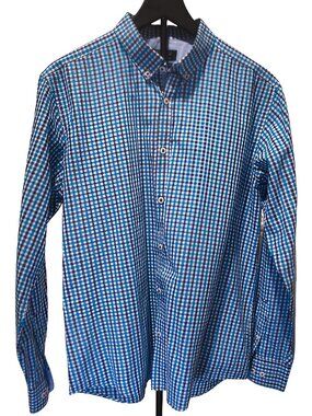 Original Penguin Men's Dress Shirt Compact Check Slim Fit Dress Size 16 34/35
